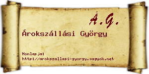 Árokszállási György névjegykártya