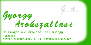 gyorgy arokszallasi business card